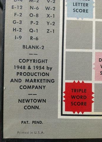 Deluxe Scrabble board, 1954?