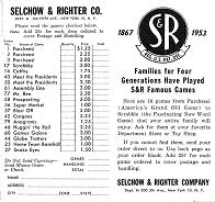 1953 Selchow & Righter games catalog leaflet (click to enlarge.)