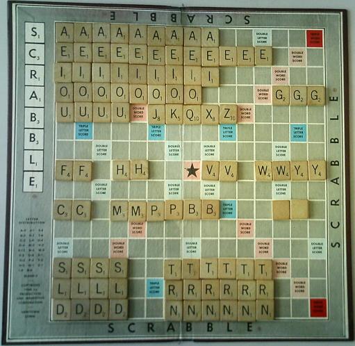 Scrabble Tiles in 
in families on board.